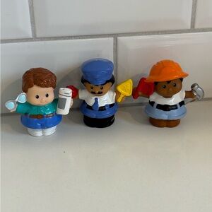 Fisher-Price Little People dad, crossing guard, construction vintage